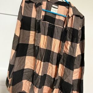 Black and Pink Plaid Shirt